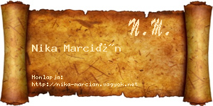 Nika Marcián névjegykártya